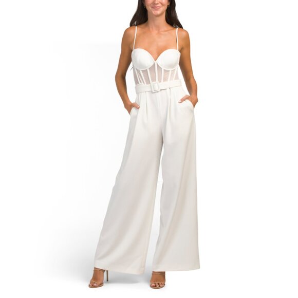 BCBGMAXAZRIA Gardenia Sleeveless Corset Top Jumpsuit